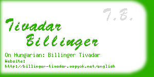 tivadar billinger business card